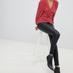 Only high waisted coated skinny jeans in black